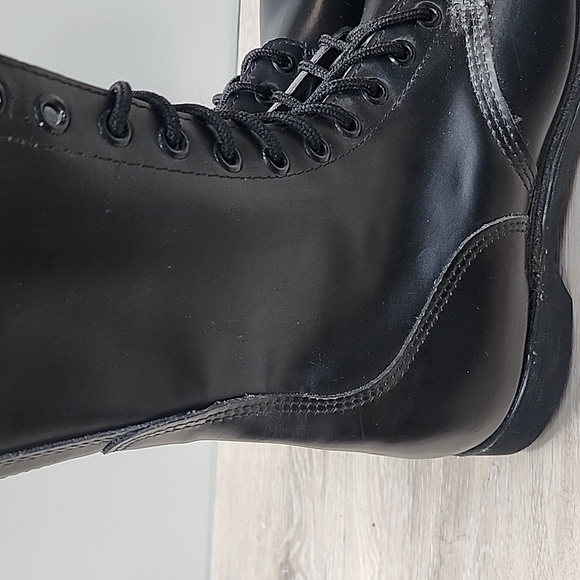 NEW VNTG Leather Military Maxitred Jump Tall Combat Lace-Up Boots Blk Sz 10 - Picture 12 of 16